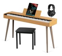 Set 88 Touches Clavier Piano Numerique Electrique avec Pedales et USB Midi Bois