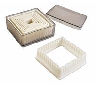 Set 9 Coupe-Pate Nylon Carre Dentele 2 A 10 Cm