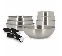 Set 9 pieces iris poele casserole wok poignee en acier inoxydable inducti