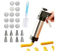 Set à biscuits en acier inoxydable avec 13 disques et 8 buses pour décoration, presse à pâte, pour cuisine, Noël, cuisson, décoration, pan, gâteau, crêpe