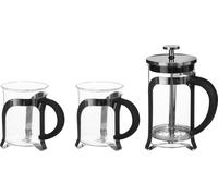 Set à café : cafetière et deux tasses
