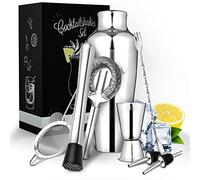 Set à Cocktail en Acier Inoxydable Vezato - Set innovant de Shaker à Cocktail - Accessoires à Cocktail en Acier Inoxydable et adaptés au Lave-Vaisselle - Set de Bar idéal et idée Cadeau