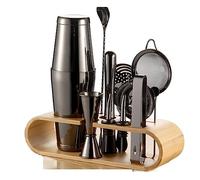 Set à cocktail - Shaker Boston 11 Pièces En Acier Inoxydable Cocktail Set Shaker Mixer Bartending Kit Kit pour Barman(Black)