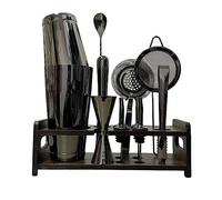 Set à cocktail - Shaker Boston 12PCS Cocktail Shaker Set Barman Kit Avec Stand Bar Drink Mixer Kit pour Barman(Black)