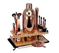 Set à cocktail - Shaker Boston 14pcs 750ml Kit De Fabrication Barman Avec Support En Bois Mélangeur Boissons Cocktail Maker Bar Tool Home Kit pour Barman(P)