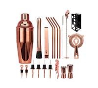 Set à cocktail - Shaker Boston 20 Pièces Ensemble En Acier Inoxydable Cocktail Shaker Mélangeur Boisson Barman Navigateur Kit Kit pour Barman(B)