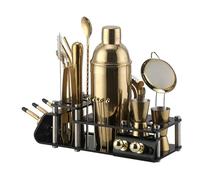 Set à cocktail - Shaker Boston 24pcs Cocktail Set Boston Shaker Mixer Kit De Fabrication Boissons En Acier Inoxydable Pour Une Utilisation À La Maison Kit pour Barman(Gold)