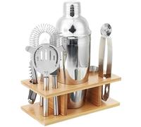 Set à cocktail - Shaker Boston Acier Inoxydable Cocktail Kit Shaker Mixer Boisson Barman Bar Cadeaux Barware Set Avec Support Kit pour Barman(550ml)