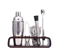 Set à cocktail - Shaker Boston Ensemble De Shaker À Cocktail 10 Pièces Avec Support En Acier Inoxydable Kit Barman D'outils Barre Kit pour Barman