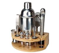 Set à cocktail - Shaker Boston Ensemble De Shaker À Cocktail 12 Pièces Avec Support Kit D'outils Bar En Acier Inoxydable Barman Kit pour Barman(550ml)
