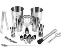 Set à cocktail - Shaker Boston Ensemble De Shaker À Cocktail 14 Pièces, Kit Barman Mixologie Kit pour Barman(600/450ML)