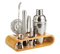 Set à cocktail - Shaker Boston Ensemble D'outils De Barre 10 PC Avec Support En Bambou Élégant Cocktail Martini Shaker Bar Outils Kit Barman Kit pour Barman