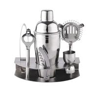 Set à cocktail - Shaker Boston Kit D'outils Pour Le Vin Brossé En Acier Inoxydable, Support Métal, Articles Ménagers, Ensemble Shaker À Cocktail De 550ml, 7 Pièces Kit pour Barman