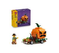 Set à construire LEGO Halloween 40822 La camionnette de la citrouille Jack-O'-Lantern camionnette noire Fermier citrouille orange