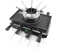 Set à fondue, Grill et Raclette HAEGER Cool Dinner - Convient pour 8 personnes, 1400W Noir G
