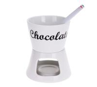 Set à fondue, set chauffant à chocolat en céramique avec fourchettes - EH Excellent Houseware