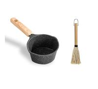 Set à marinade pour barbecue, kit de marinade, pinceau à marinade, casserole en fonte pour barbecue, poêlons à marinade pour barbecue, pot pour sauce piquante, sauce barbecue ou sauce piment (pot à