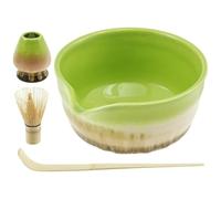 Set à Matcha Ensemble de 4 fouets à matcha, kit élégant préparation comprenant un bol avec bec verseur, support for fouet, thé