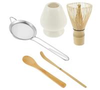 Set à Matcha Ensemble de 6 fouets à matcha, service thé avec fouet et cuillère for les amateurs, outils accessoires préparation du