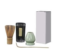 Set à Matcha Lot De 3 Pinceaux À Thé, Support For Mélanger Le Matcha, Outils Commande, Cuillères, Porte-pinceaux(Green)