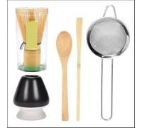 Set à Matcha Service à thé Matcha 5 pièces for débutants, kit de préparation matcha avec fouet, cuillère, support for cuisine(Set F)