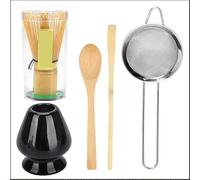 Set à Matcha Service à thé Matcha 5 pièces for débutants, kit de préparation matcha avec fouet, cuillère, support for cuisine(Set B)