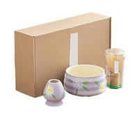 Set à Matcha Service à thé Matcha, fouet dessiné la main, brosse matcha, distributeur de, outil for commander du(Purple)