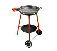 Plat à Paëlla D46 sur chariot et réchaud Andrieu en acier émaillé La Ideal