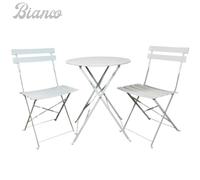 Set à Partir De Manger Jardin en Acier Avec Table Ronde 2 Chaises Extérieur BAR