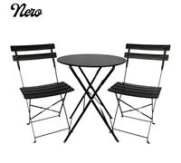 Set à Partir De Manger Jardin en Acier Avec Table Ronde 2 Chaises Extérieur BAR