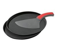 Zenker 7513 Set à pizza, moule à pizza, moule pour pizza napolitaine, Acier, Nylon, Noir, 29 x 29 x 3 cm