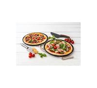 Zenker 7513 Set à pizza, moule à pizza, moule pour pizza napolitaine, Acier, Nylon, Noir, 29 x 29 x 3 cm