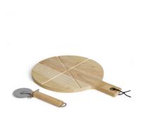 Set à pizza - LIVOO - MES138 - 40 x 30 x 1,5 cm - 1 roulette à pizza - En bois d’hévéa