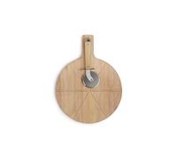 LIVOO Set à pizza MES138 40 x 30 x 1,5 cm – 1 roulette à pizza – Bois d’hévéa