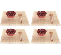 Set à sushi DKD Home Decor 14,5 x 14,5 x 31 cm Rose Mandala Faïence Orientale (16 pièces)