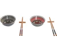 Set à sushi DKD Home Decor 30 x 21 x 7 cm Multicolore Mandala Faïence Orientale (6 pièces)