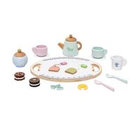 Set à thé en bois | Jouet à thé - Jeu éducatif en bois pour fête avec accessoires de cuisine pour filles de 3 à 5 ans