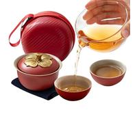Set à thé Gong Fu de Infuseur en Céramique Forme Orange | Théière en Céramique Artisanale Maison Bureau Appartement Cuisine Dortoir Fête Camping