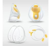 Set Accessoires Hands-free Medela - 2 collecteurs, 2 membranes, 1 tubulure et 2 téterelles - Compatible avec les tire-laits électriques doubles Freestyle et Swing Maxi Transparent