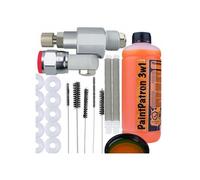 Set Accessoires pour Pulvérisateur Airless - Vanne CleanShot | 10 Joints | 2 Filtres 60 Mesh | Brossettes | Liquide 1L