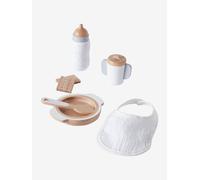 VERTBAUDET Set Accessoires Repas Poupon en Bois Blanc TU