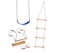 Set accessoires Swing WICKEY pour tour de jeu - Balançoire, trapèze, anneaux & échelle - 70 kg - extérieur