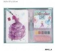 Depesche TOPModel 8842 Kit de peinture à l'eau Watercolour avec 20 feuilles de motifs sur papier aquarelle, 5 couleurs aquarelles et 1 pinceau réservoir d'eau