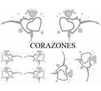 Set Adhesifs -Element Corazones- Gris - Car Deco