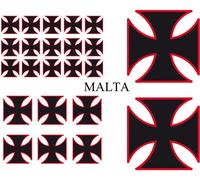 Set Adhesifs -Element Malta- Noir Et Rouge - Car Deco