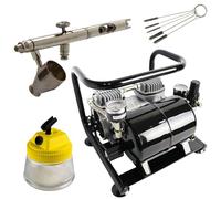 Set aérographe - Aérographe 155 avec accessoires - Compresseur Sparmax AC-500 - Cleaning Pot - Brosses de nettoyage - Kit de peinture corporelle 23