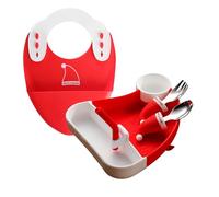 Set Alimentazione in Silicone Per Bambini - Diviso Con | Ciotola in Silicone Con Aspirazione, Con Scomparti E | Servizio Da Tavola Natalizio Per Casa Viaggi Hotel Asilo -
