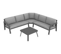 Set angle Grasse III en aluminium avec coussins - grey/gris