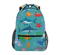 Set Animali Marini Dei Cartoni Animati Bandoulière Sacs Cartable à Dos à Cartable Étudiants Sac pour Scolaire Filles Voyages Garçons