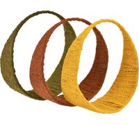 Set anneau de décoration jute large en jaune ocre marron Ø30cm, 3 pièces pour décoration murale, boho & DIY